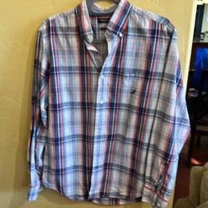Nautica stripped button shirt slim fit